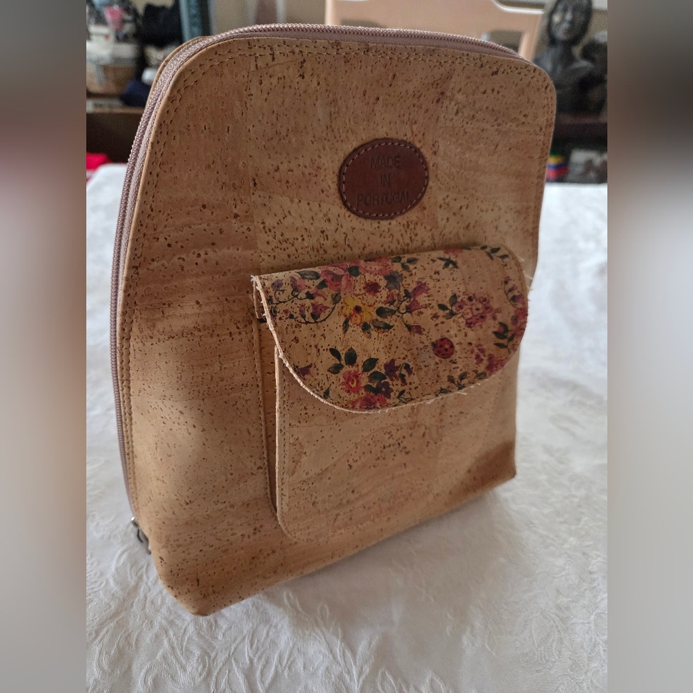 CORK, Sustainable "Made In Portugal" mini Backpack.  Size 11"x9"x4".